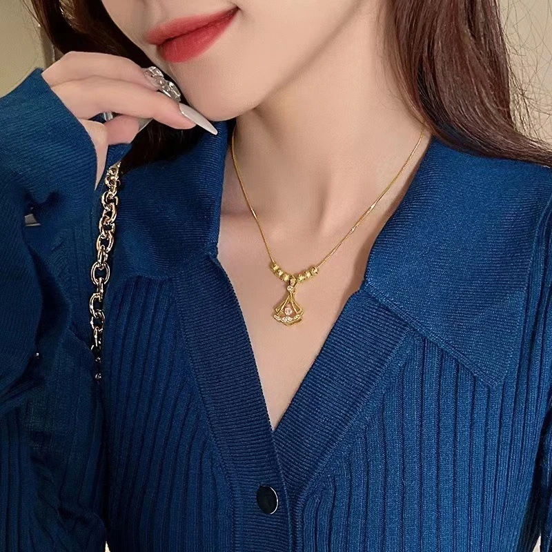 钛钢项链 21cm(含)-50cm(含)女少女风锁骨链甜辣千金风