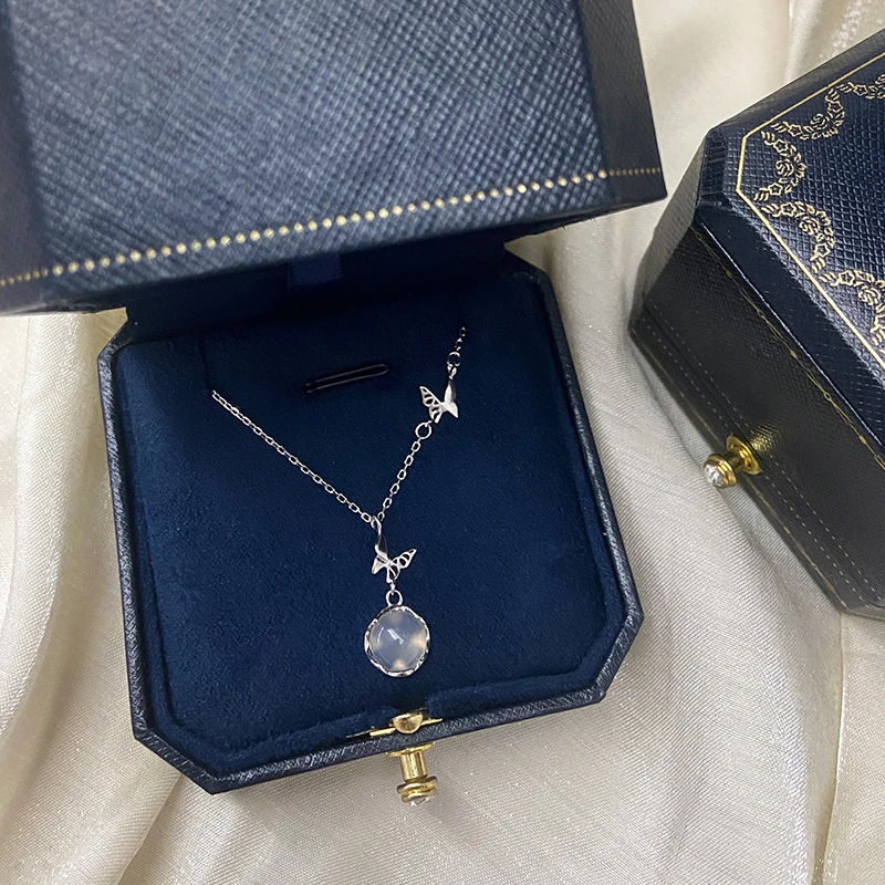 坠链均足银 999足银蝶恋项链女轻奢梦幻高级感送女友情人节礼物