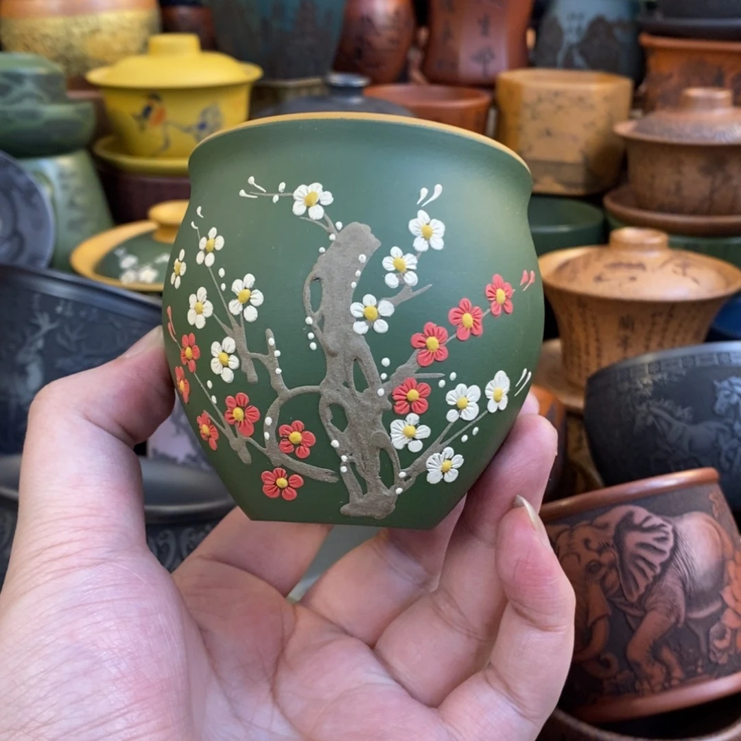 紫砂杯子宜兴全手工紫砂杯