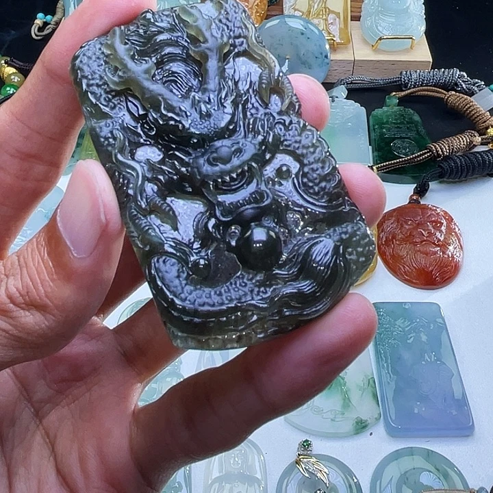 散珠翡翠翡翠青龙挂坠