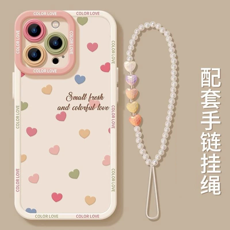 满屏爱心适用华为mate60苹果oppo小米15/14/13pro防摔vivo手机壳