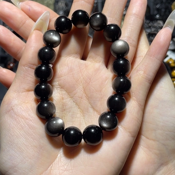 ****.黑曜岩未镶嵌手串