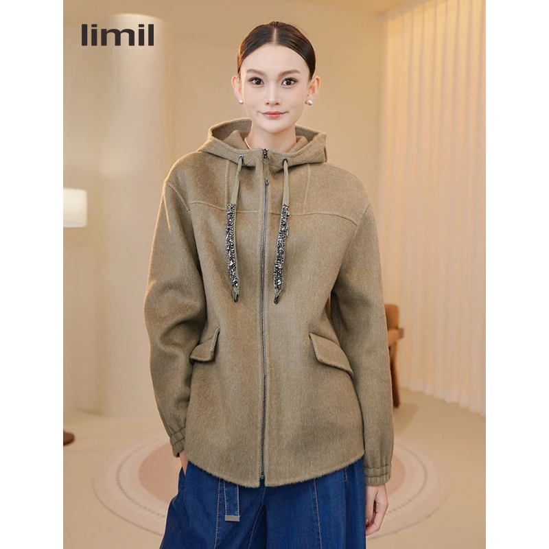 limil/丽米儿新款慵懒风复古高奢气质毛呢外套940055