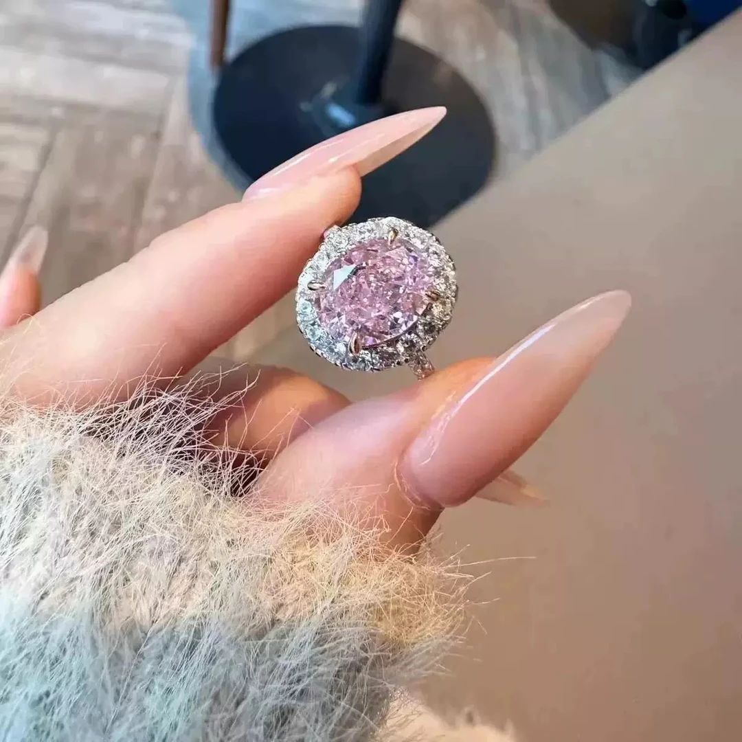 铜合金锆石戒指 璀璨姐妹超闪鸽子蛋戒指高级感满满开口戒指cc016