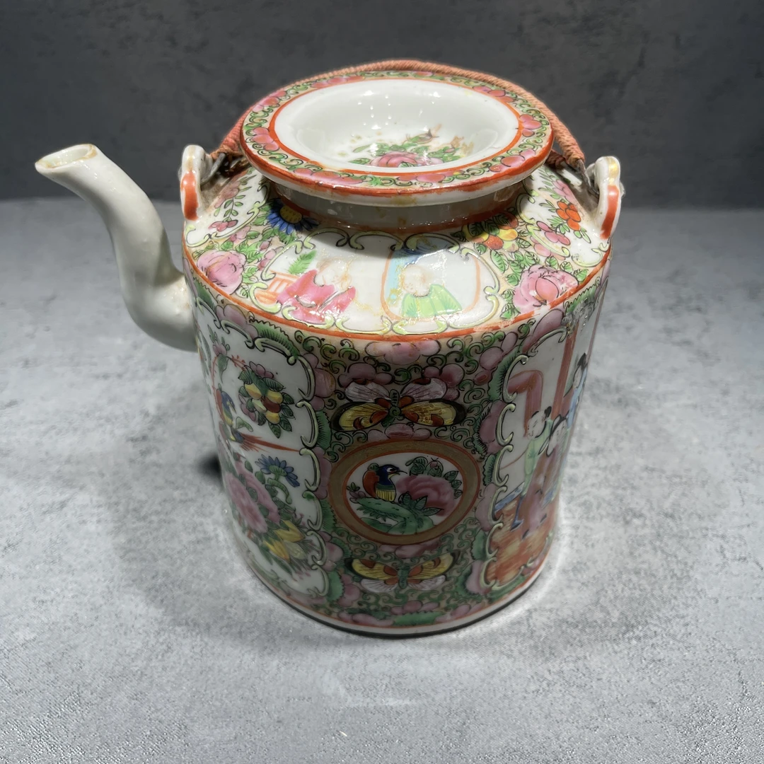 185号光绪广彩西厢记提梁壶