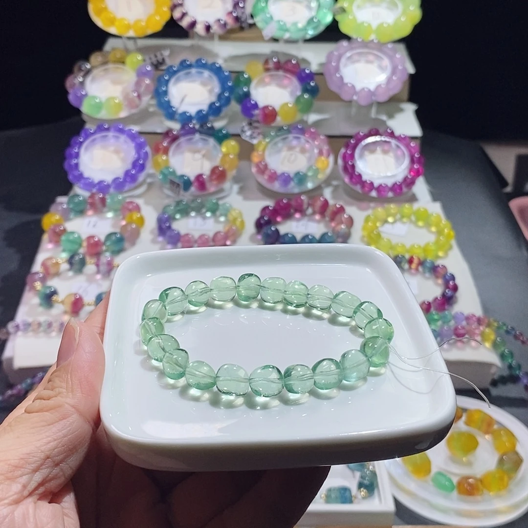 水晶手链未镶嵌翠绿糖豆