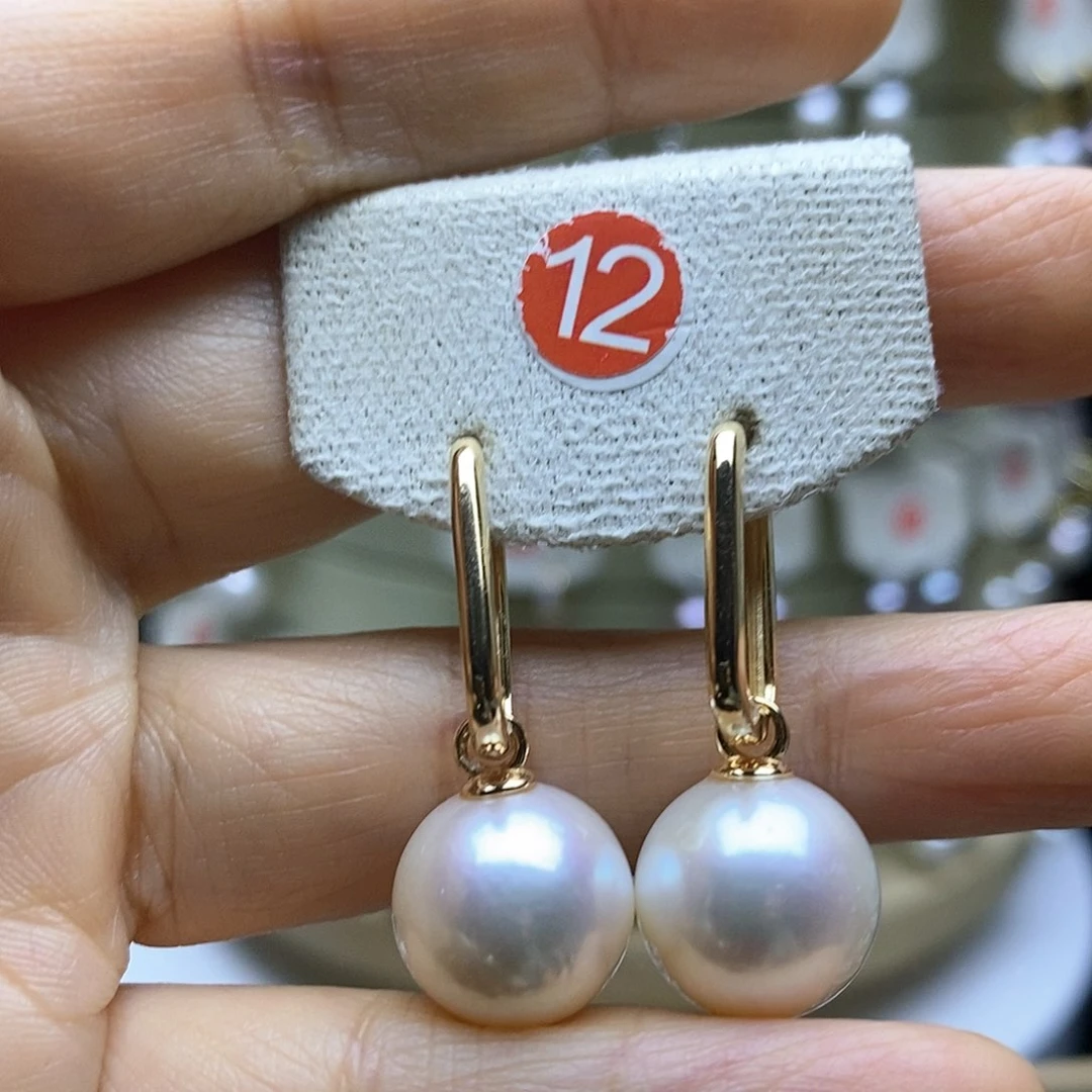 淡水珍珠耳饰银S925镶嵌用****5