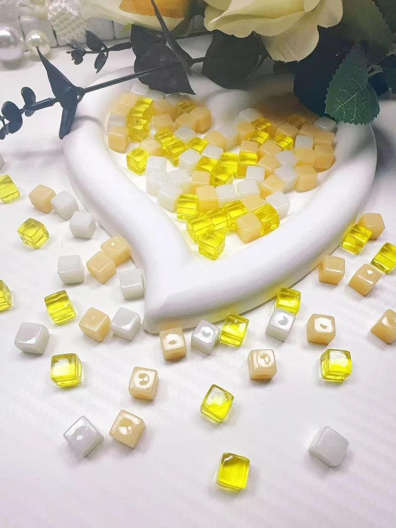小冰块：【金色海洋】实色夜光细闪8mm小冰块手工DIY摆件