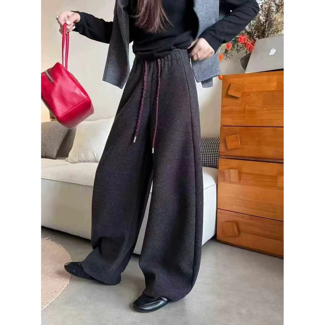 【南油虹姐】阔腿裤高腰微胖高小个子裤子加绒百搭休闲裤