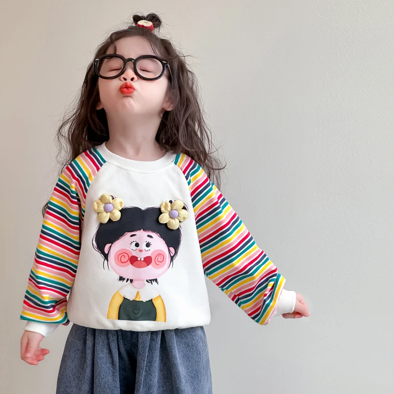女童春秋卫衣2025新款儿童春装洋气时尚女宝宝春季休闲宽松上衣潮