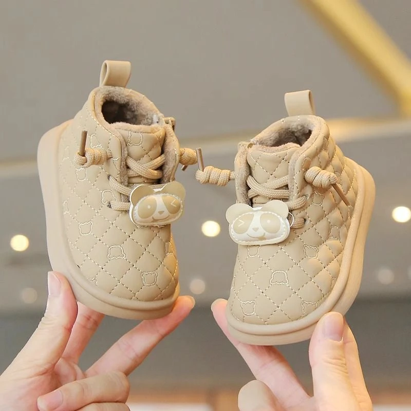 秋冬季休闲鞋子软底皮靴子男童宝宝鞋加绒棉鞋婴儿童鞋女童学步鞋