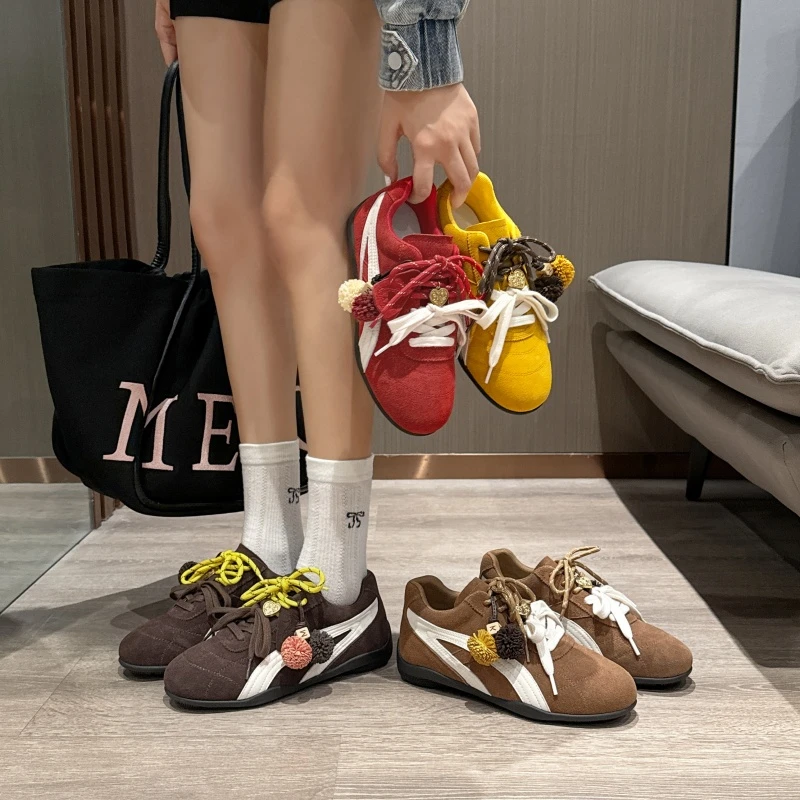 休闲德训鞋女2025夏季新款真皮网面百搭时尚软底阿甘鞋透气运动鞋