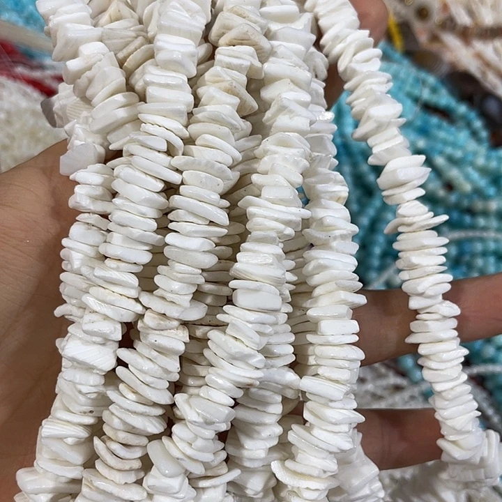 玛瑙/玉髓合金珠宝半成品2条白色贝壳方片