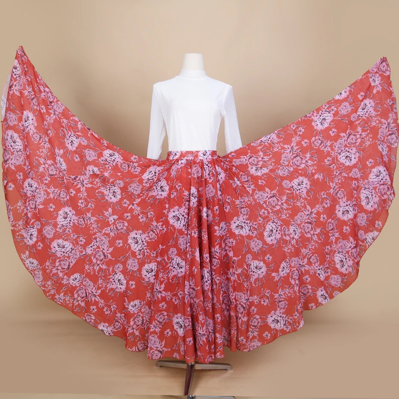 新疆舞蹈服2025春季限定设计感百搭720大摆民族半身裙