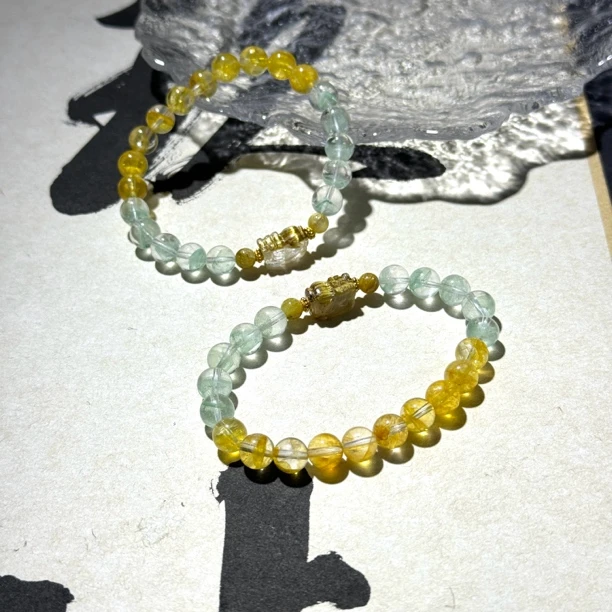 翠幽灵钛晶貔貅胶花手串 0185 多样性发一