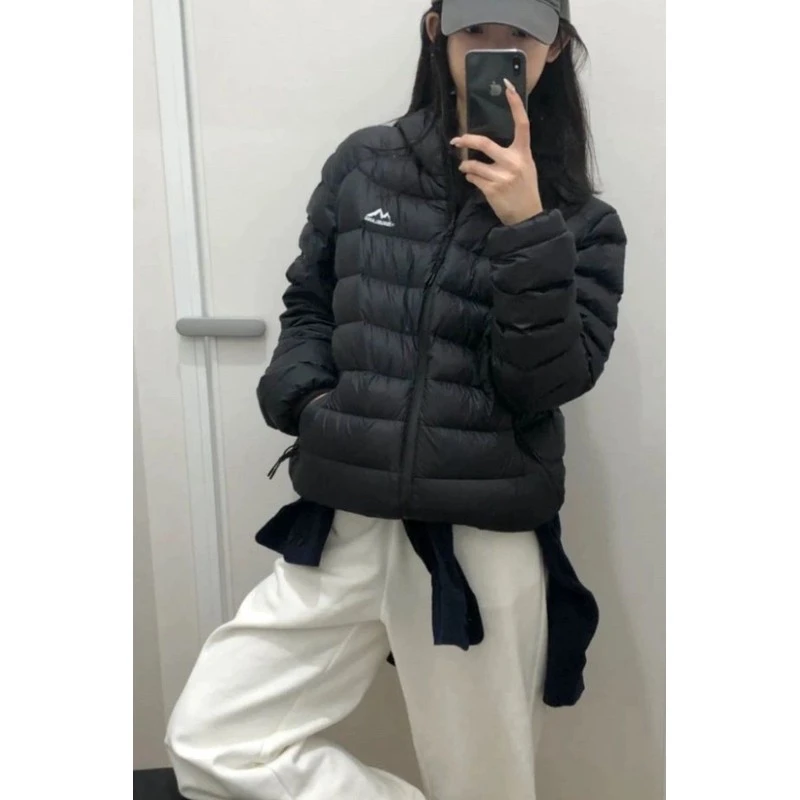 排骨羽绒服女短款2025年新款轻薄白鸭绒宽松显瘦韩版情侣连帽外套