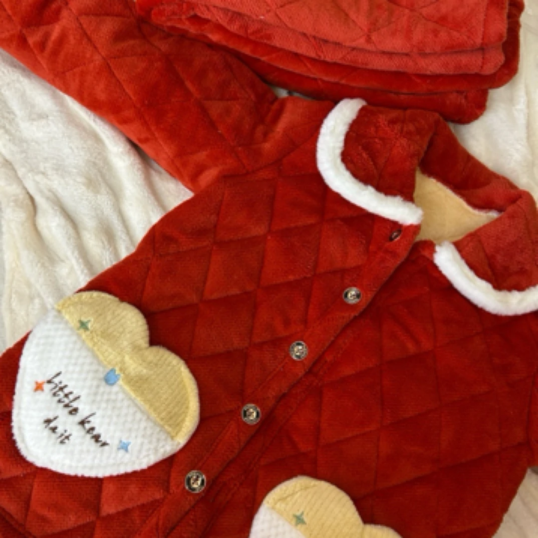 爱心口袋 2025新年款冬季三层加绒加棉保暖居家服睡衣女士