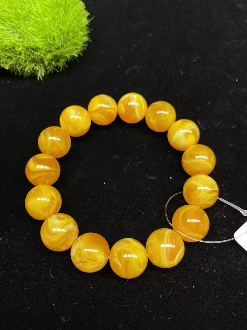 黄蜡卡13手串手链。545。