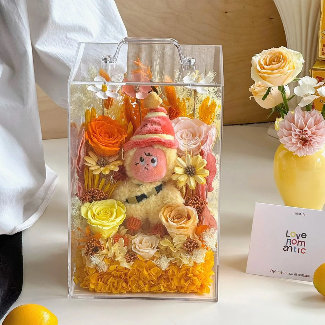 永生花星宝宝手提花盒星星人情人节礼物生日送女生