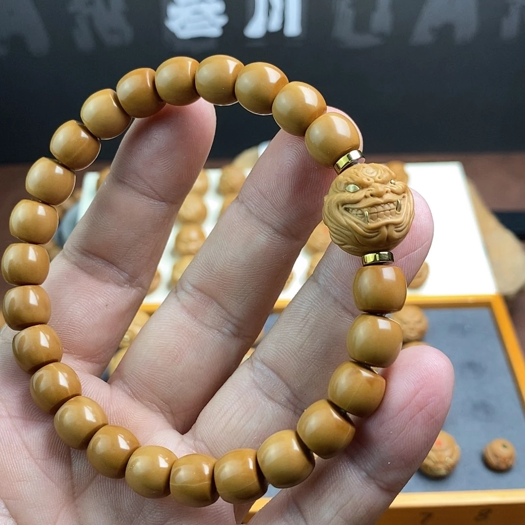 猴头手串配饰单颗雕刻镶嵌一套