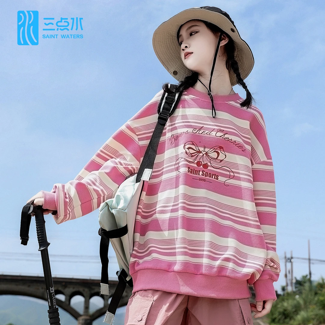 三点水柔软亲肤2025春秋女童甜美洋气长袖卫衣户外露营打底衫
