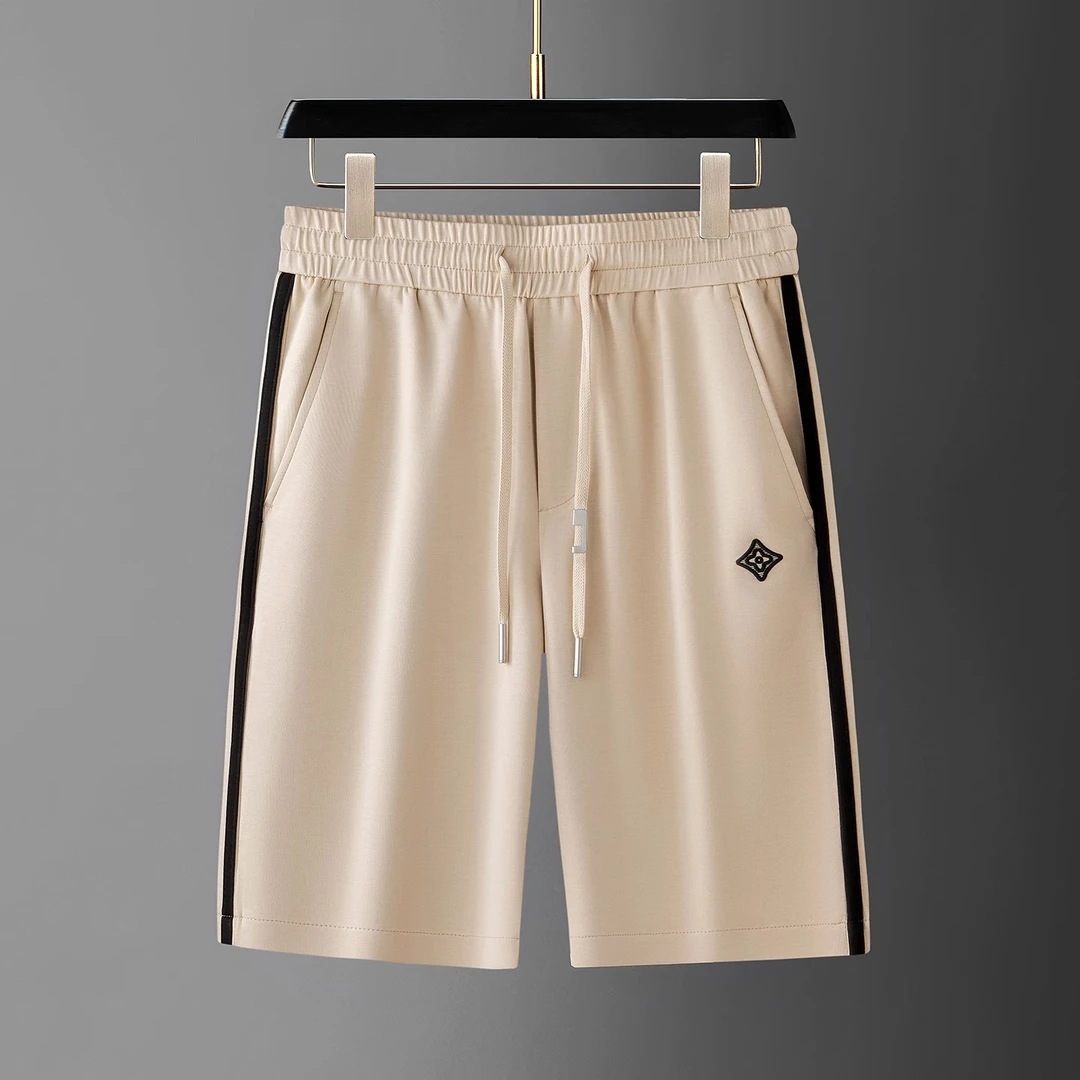高级感夏季冰丝百搭五分裤莫代尔棉撞色拼接男士宽松运动休闲短裤