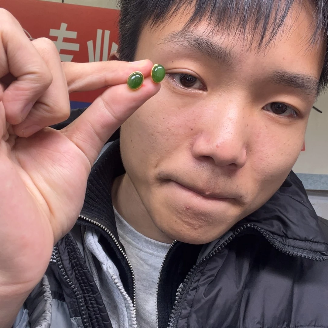 和田玉颈饰银S925镶嵌多样性俄罗斯碧玉耳钉