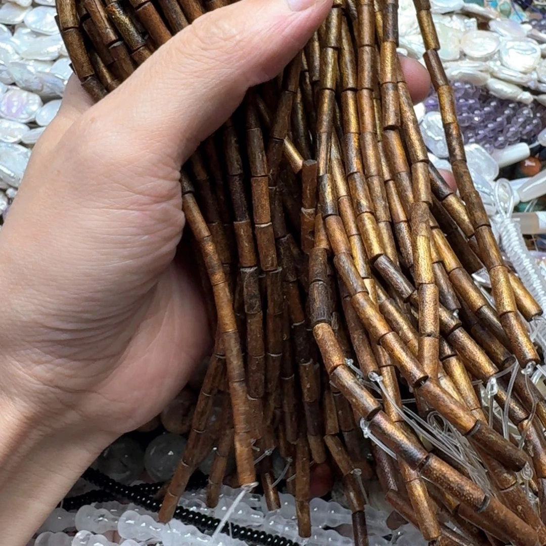 合金玛瑙/玉髓珠宝半成品一条4x12mm金柳