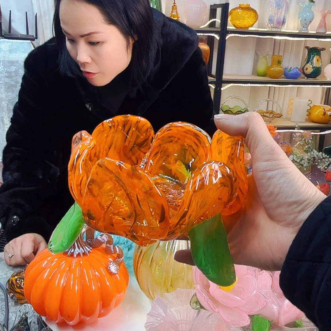 喵***喵大花碗 冰纹微瑕家悦琉璃工艺品