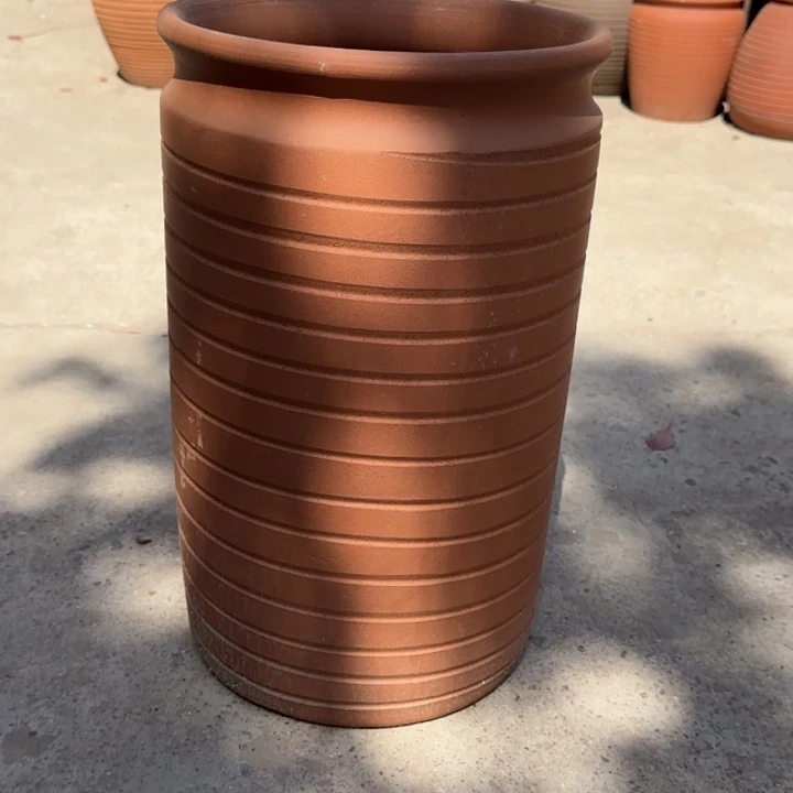 紫砂花盆用****0口25高42宜兴紫砂瑕疵底部火裂修过粗糙