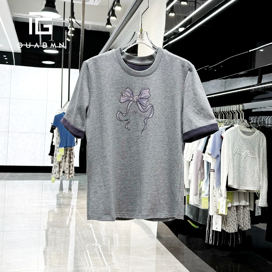 GUABMN2025年夏季新款印花圆领百搭短袖T恤夏日穿搭5206