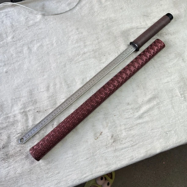 2199  龙泉昊天宝剑唐横刀高猛钢包皮鞘未开刃