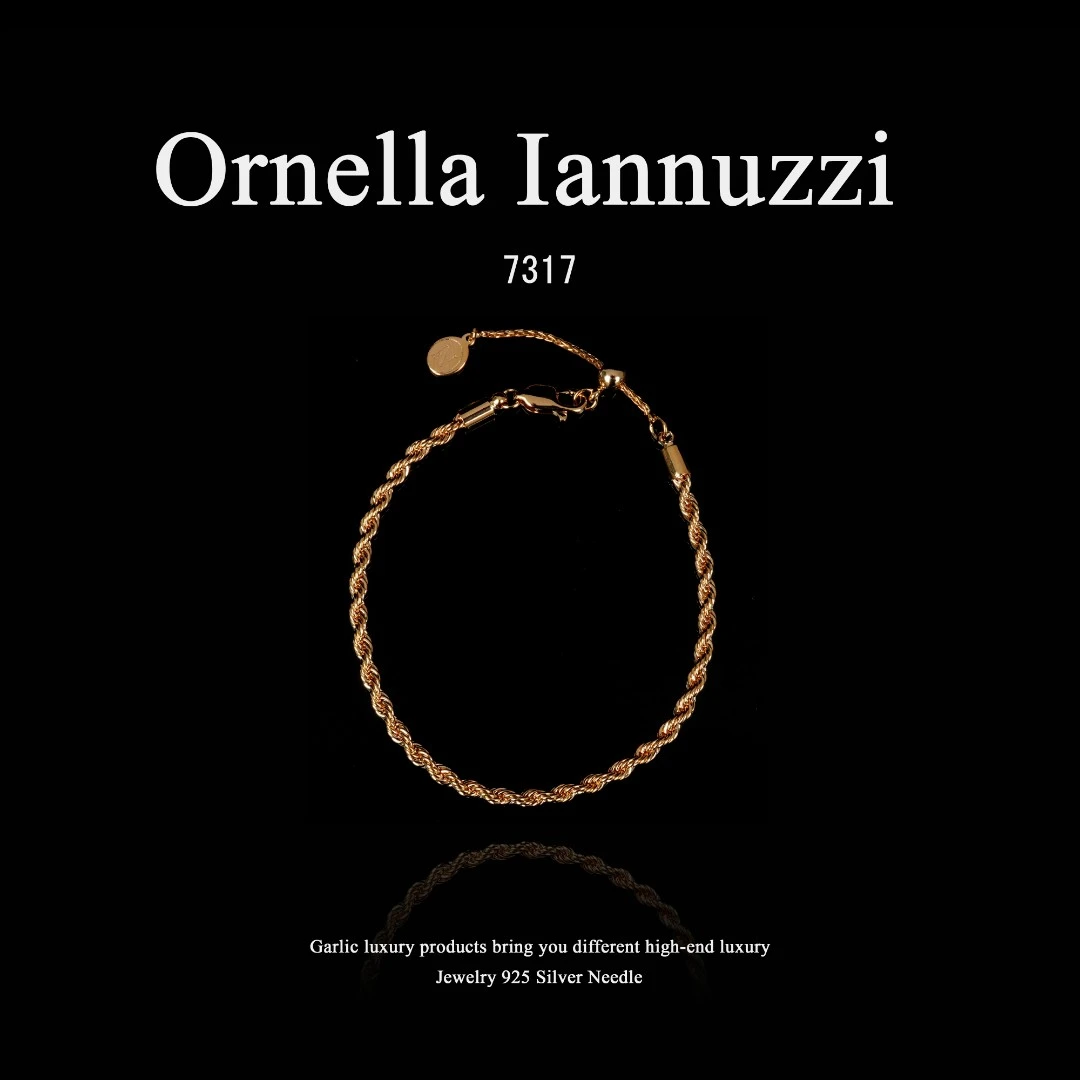 镀K金   Ornella Iannuzzi【Rope光】手链~7317（16+5cm）