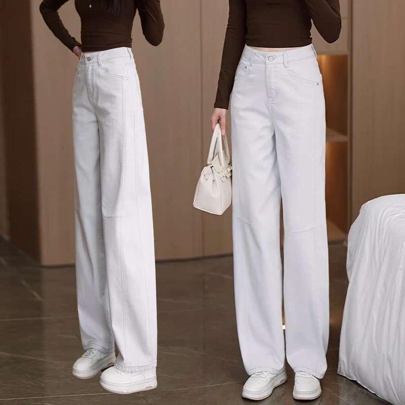 弯刀牛仔裤女新款高腰宽松休闲外穿香蕉裤显瘦窄版直筒阔腿镰刀裤