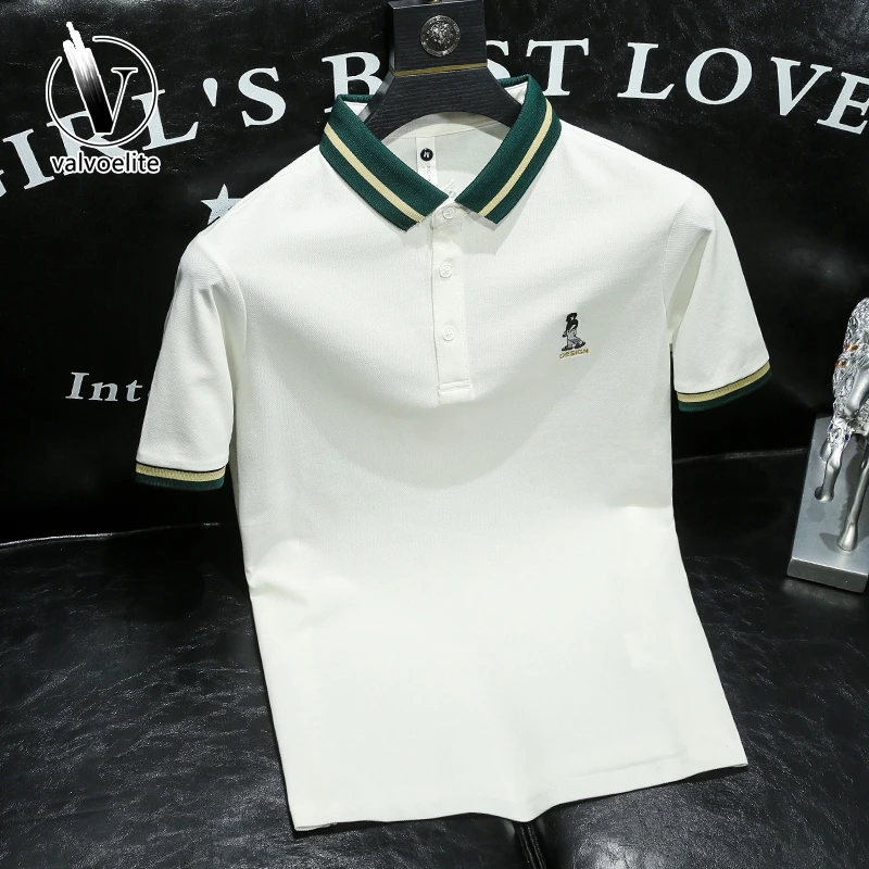 VALVOELITE欧洲站潮牌男装polo衫男修身有领半袖体恤2025夏季新款