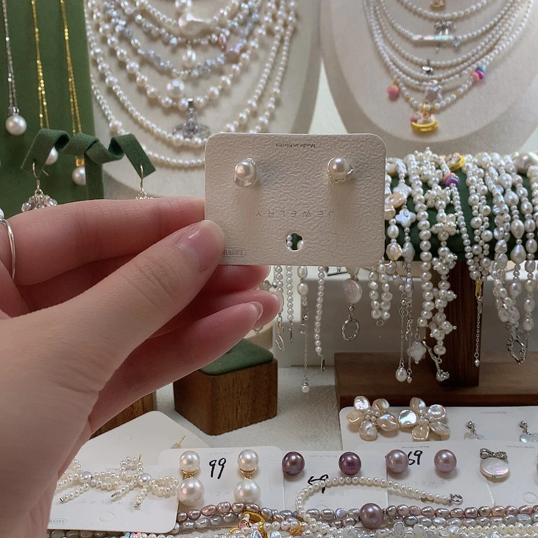 耳饰淡水珍珠银S925镶嵌