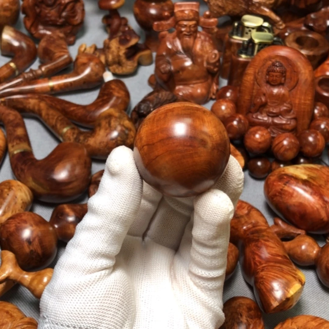 【闪购商品】木麻梨疙瘩火琉璃摆件