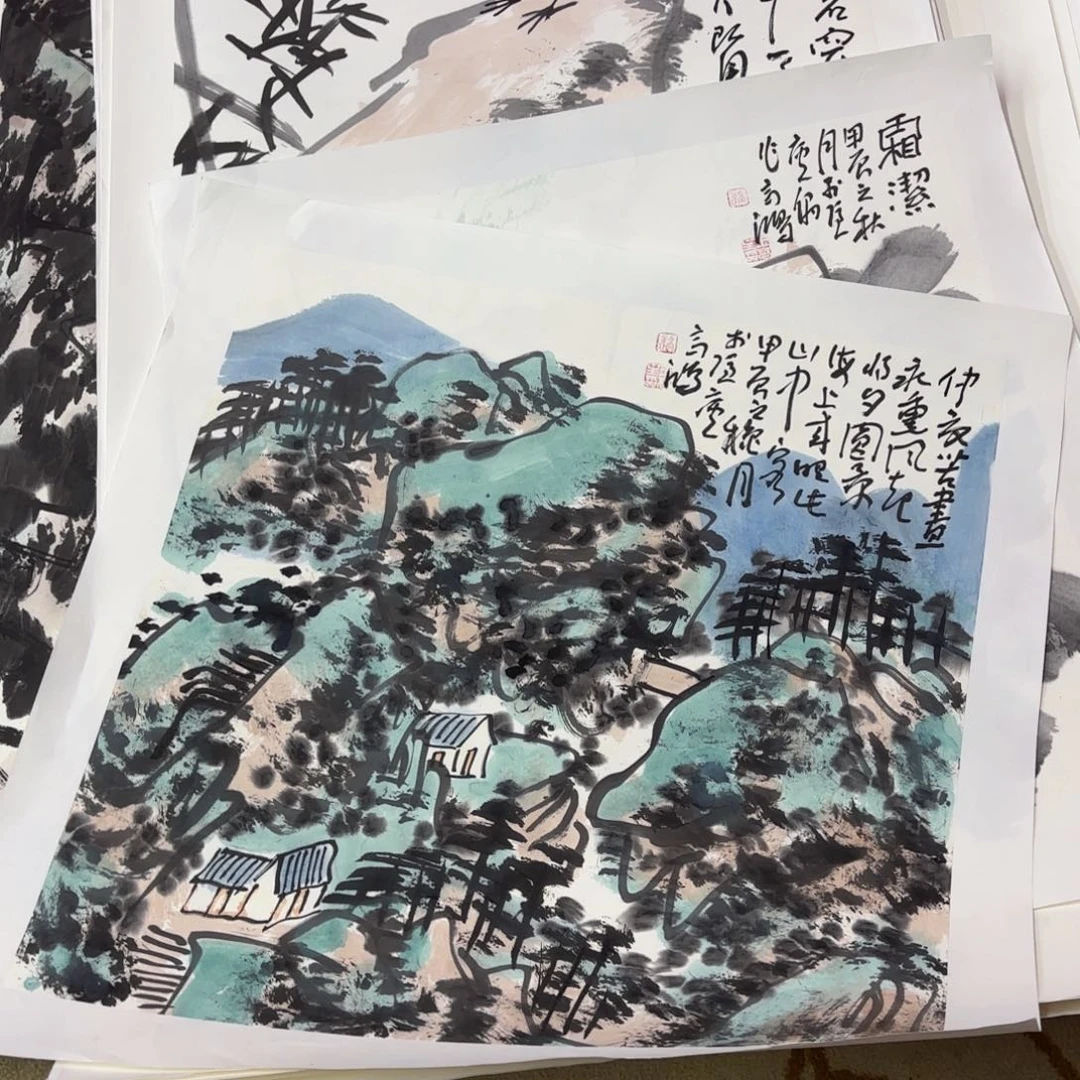 国画羽*高鸿斗方作品童