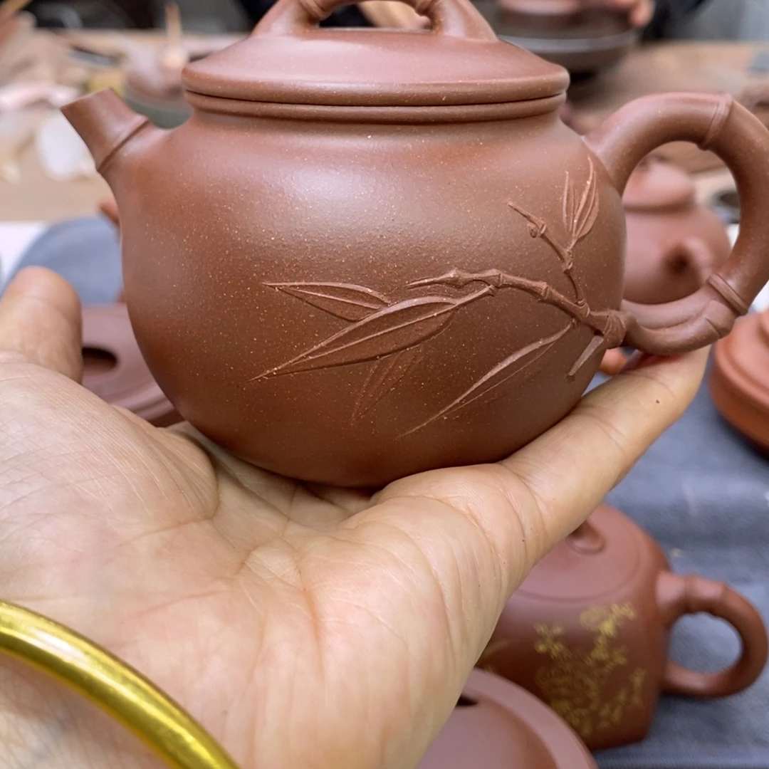 用***5茶壶紫砂原矿紫泥40目袍尊260cc