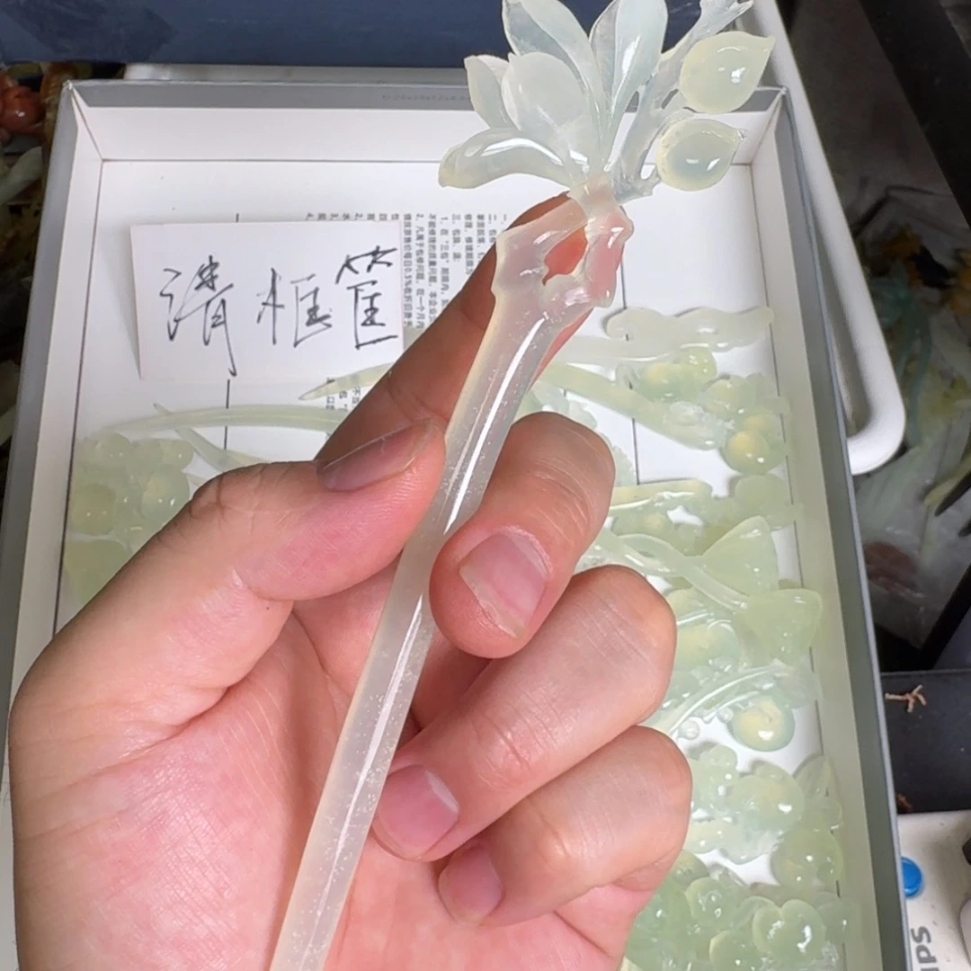 岫玉发饰未镶嵌明君玉簪就是好看