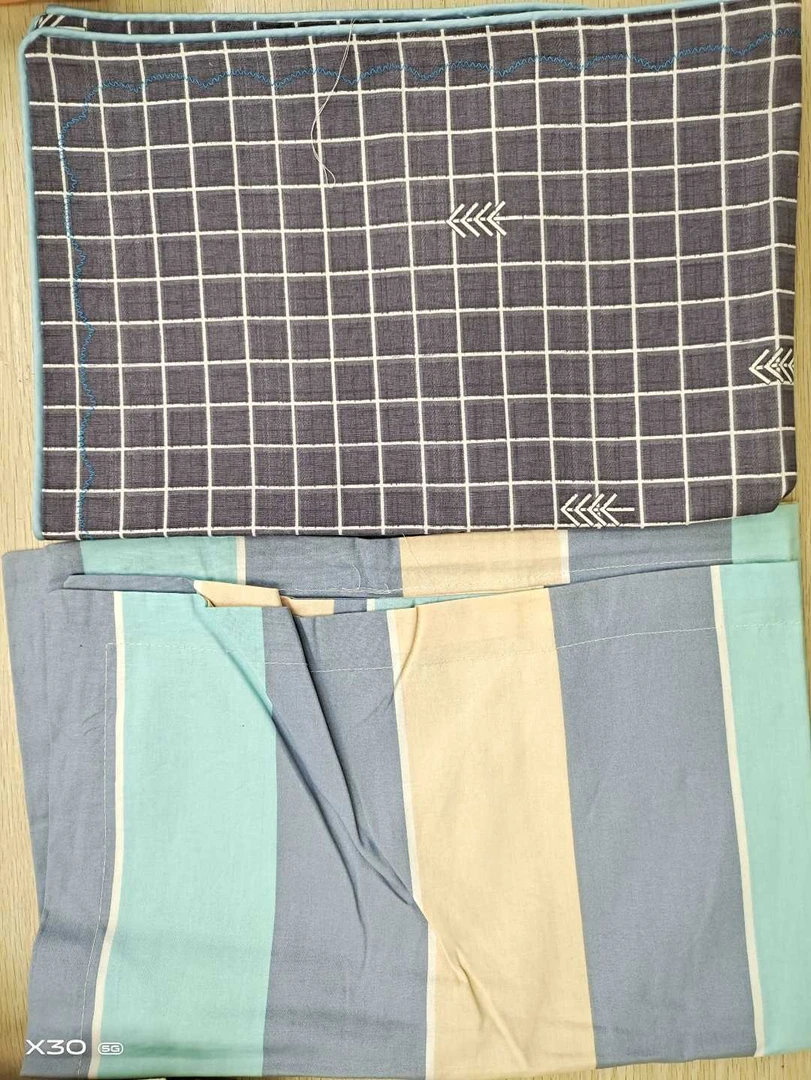 【304】加厚枕套2只装 以主播讲解为准 瑕疵品无售后 小方格+蓝米条