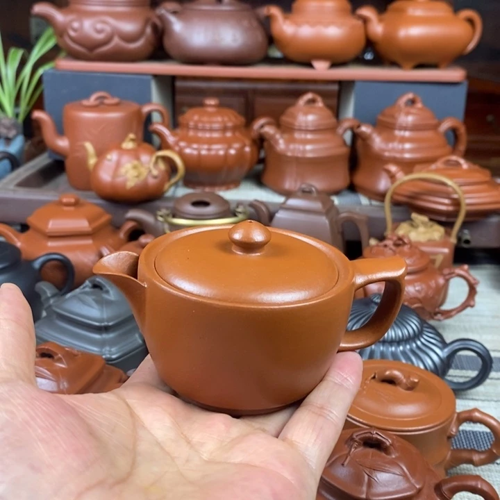 茶壶紫砂莲花汉瓦130cc原矿赵庄朱泥特价促销
