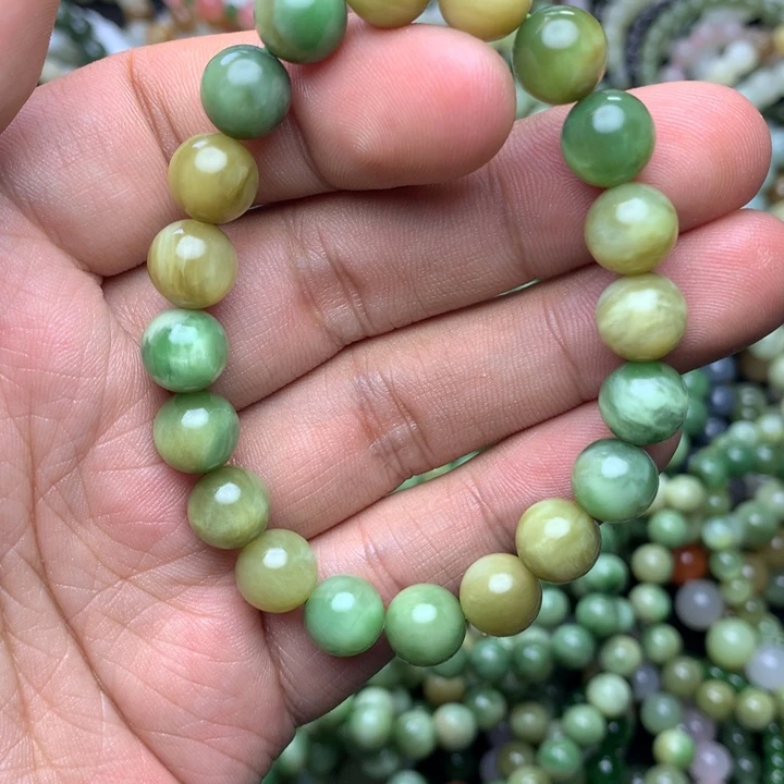 和田玉未镶嵌手串黑羊洞 莫奈花园