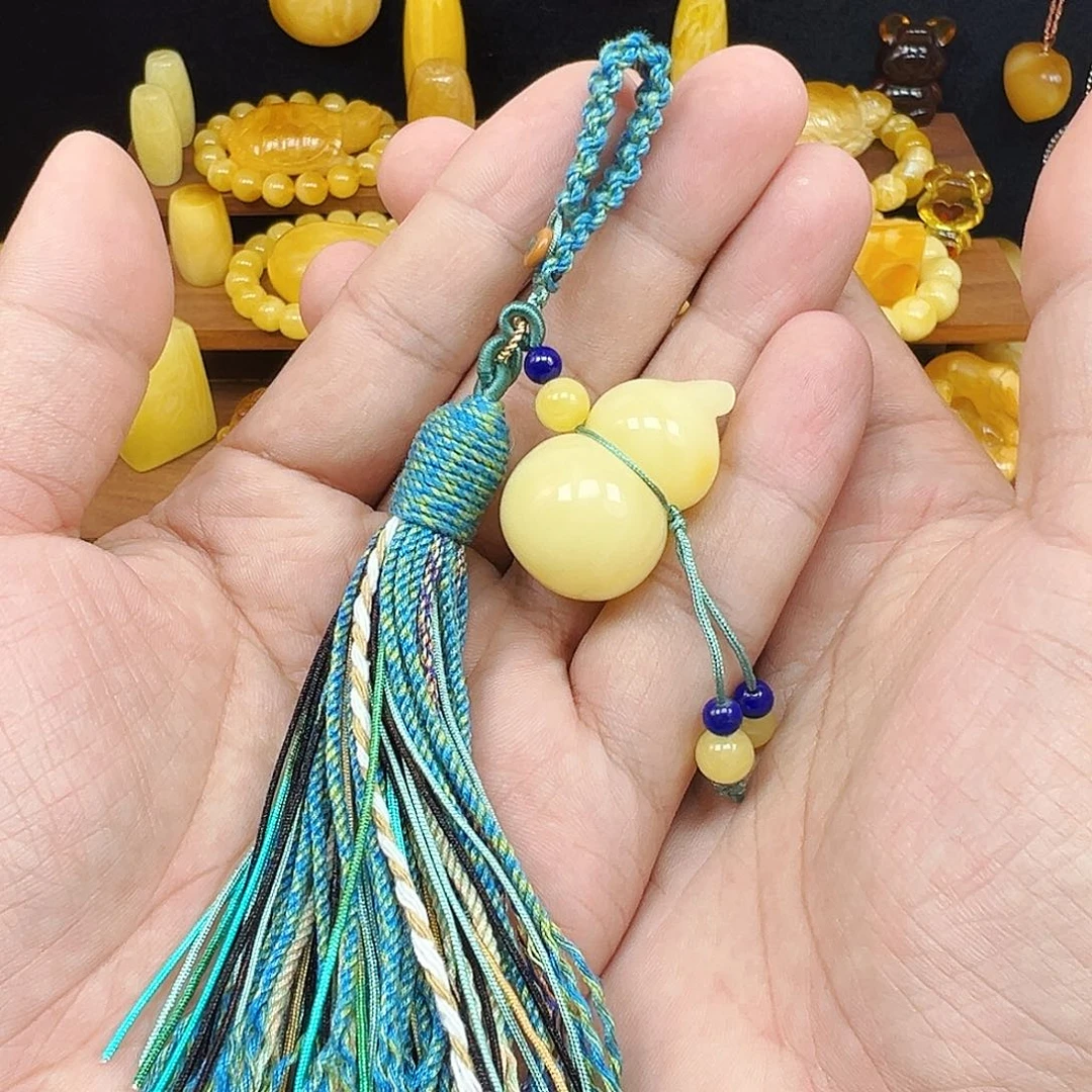 蜜蜡未镶嵌珠宝奇石葫芦挂件11克