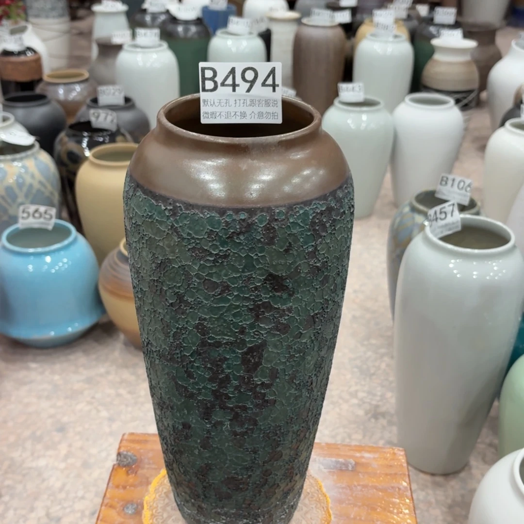瑞****陶摆件瑕疵494 景德镇陶瓷花瓶高34口9