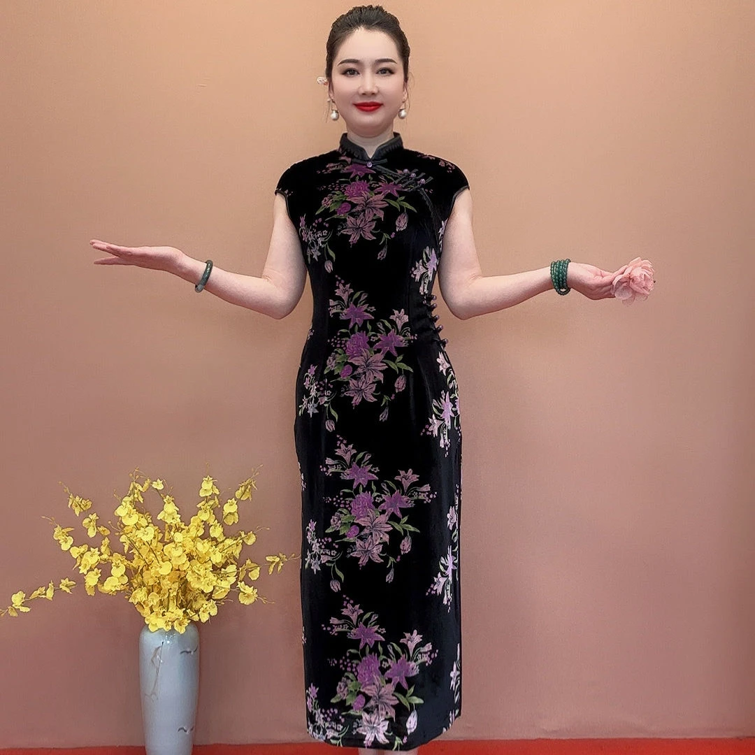 中式国风新款改良2025高级旗袍气质修身连衣裙