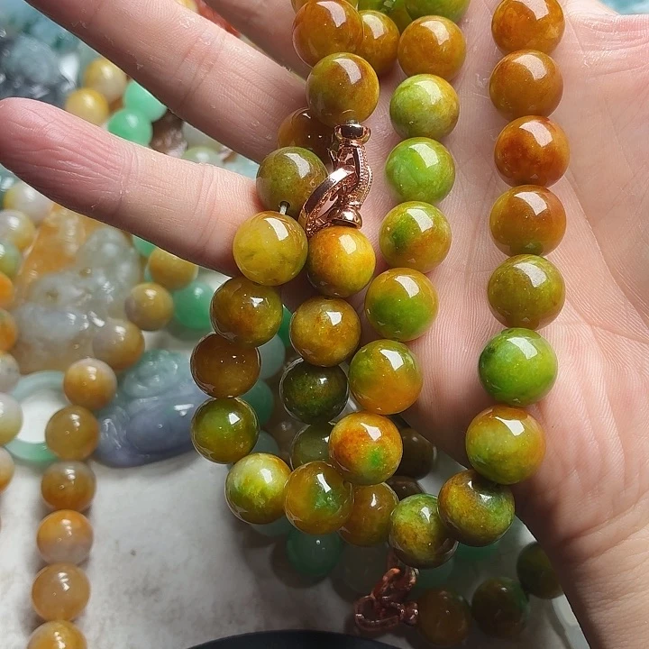 股***忙无非金属散珠子一条黄佳绿珠子