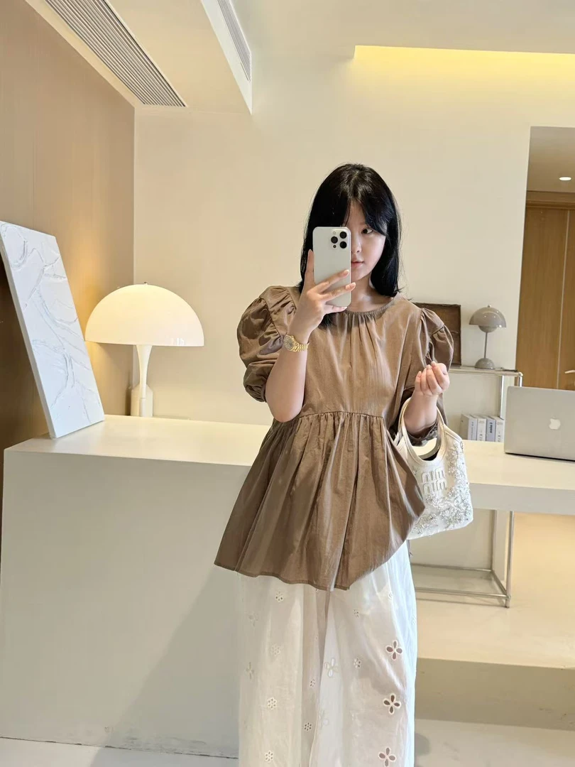 MOREYOUNG李李家泡袖小衫25118