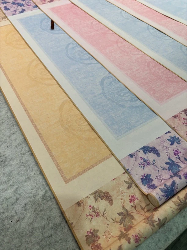 （花纹瓦当系列）蜡染半生半熟书法毛笔写字创作卷轴2言3言4言