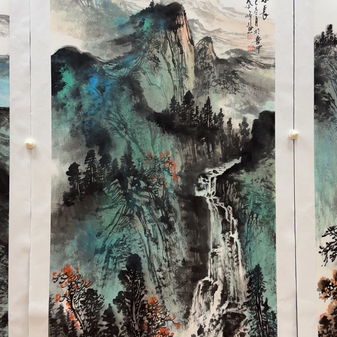 国画秦峰四尺山水作品